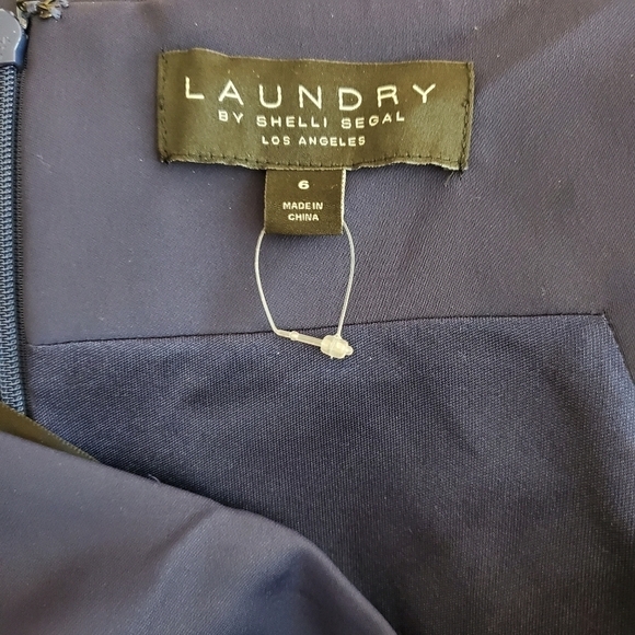 NEW Laundry by Shelli Segal Off Shoulder Blue Dress - Picture 4 of 5